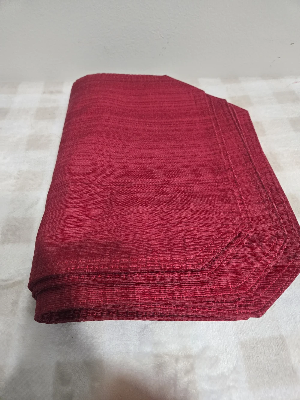 Vintage Set of 5 Red Solid Cloth Napkins Square Reusable Classic Multipurpose